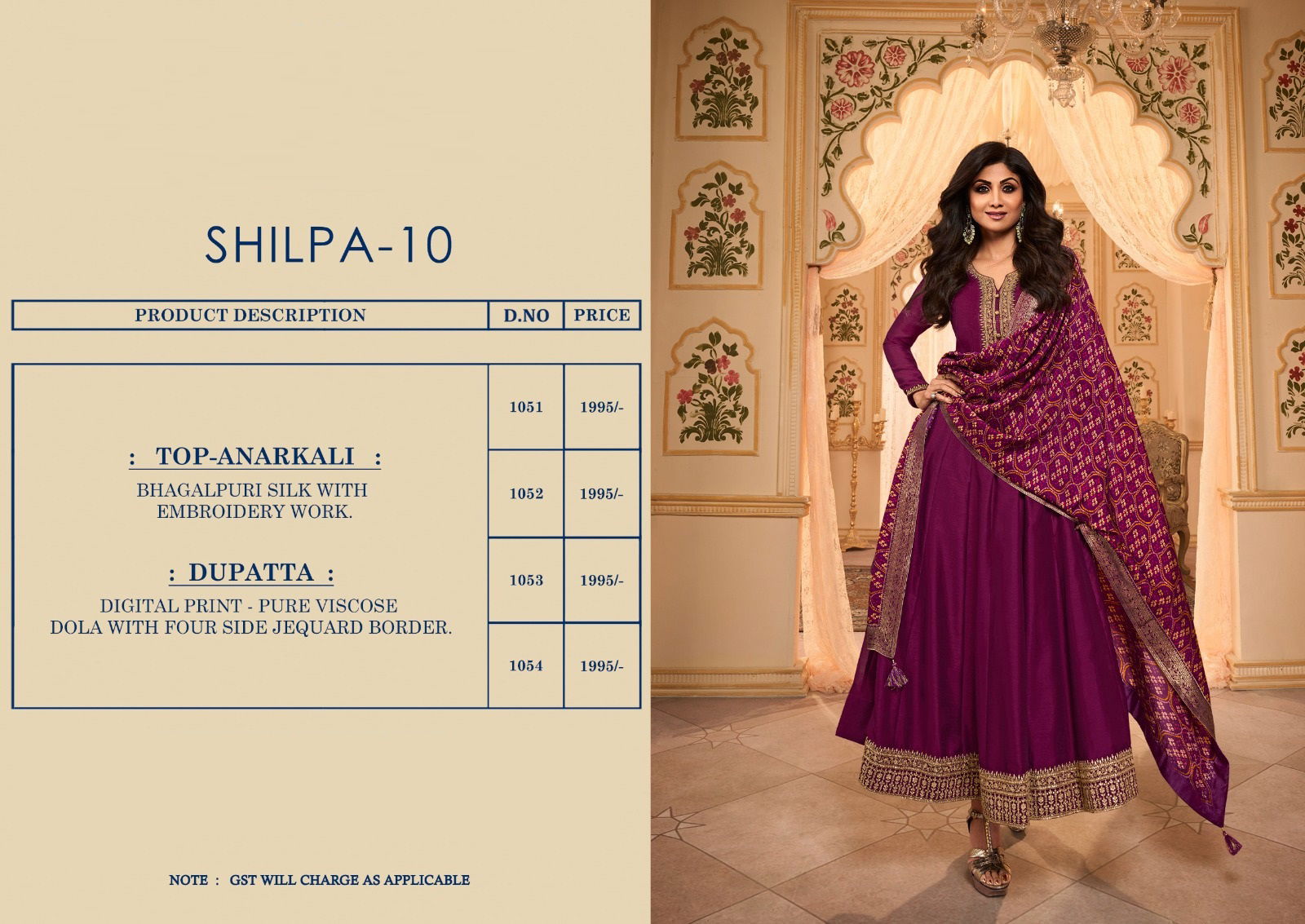 Shilpa 10 By Viradi Silk Embroidery Long Anarkali Readymade Suits Wholesale Online
